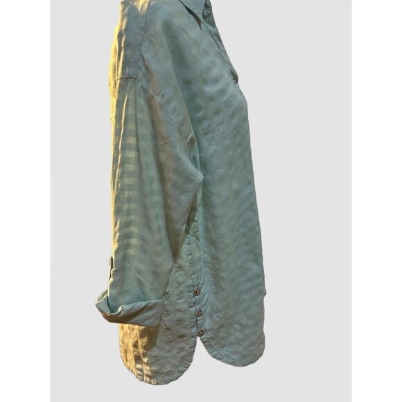 J. Jill Women’s Medium Tunic Top – 100% Cotton – Roll Tab Sleeve – Seafoam Green - Picture 2 of 11